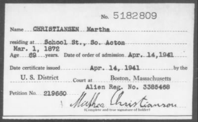 Thumbnail for 1941 > CHRISTIANSEN Martha