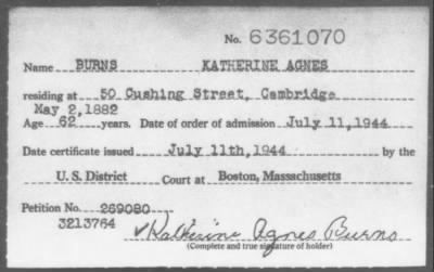 Thumbnail for 1944 > BURNS KATHERINE AGNES