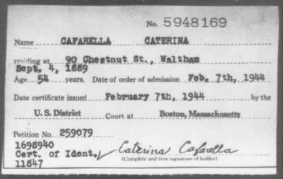 Thumbnail for 1944 > CAFARELLA CATERINA