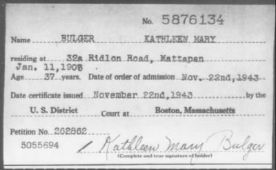 Thumbnail for 1943 > BULGER KATHLEEN MARY