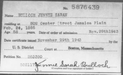 Thumbnail for 1943 > BULLOCH JENNIE SARAH