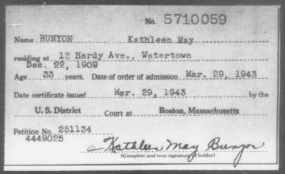 Thumbnail for 1943 > BUNYON Kathleen May