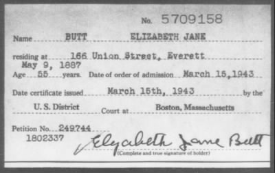 Thumbnail for 1943 > BUTT ELIZABETH JANE