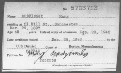 1942 > BUDZINSKI Mary