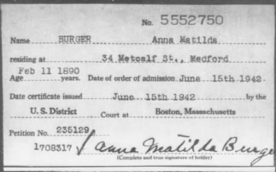 1942 > BURGER Anna Matilda