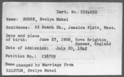1942 > BURKE, Evelyn Mabel