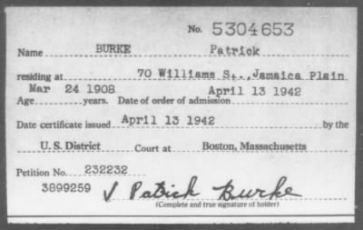 Thumbnail for 1942 > BURKE Patrick