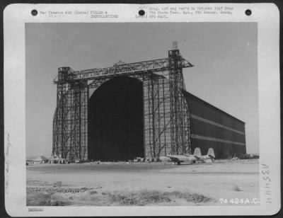 Thumbnail for Consolidated > Dirigible Hangar With Parking Apron In Foreground At Karachi Air Base, India.  3 October 1942.