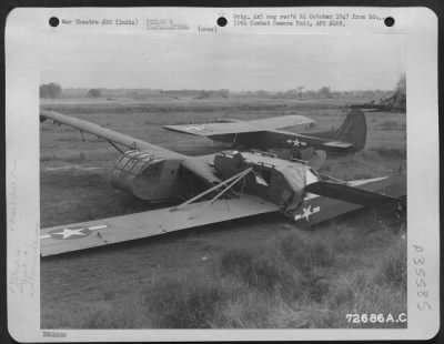 Thumbnail for Consolidated > Damaged Gliders Of The 1St Air Commando Group, Resulting From A Wind Storm At A Base In Asansol, India.  22 April 1945.