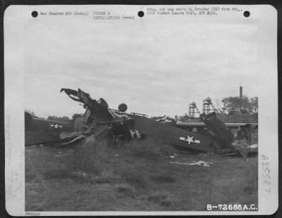 Thumbnail for Consolidated > Damaged Gliders Of The 1St Air Commando Group, Resulting From A Wind Storm At A Base In Asansol, India.  22 April 1945.