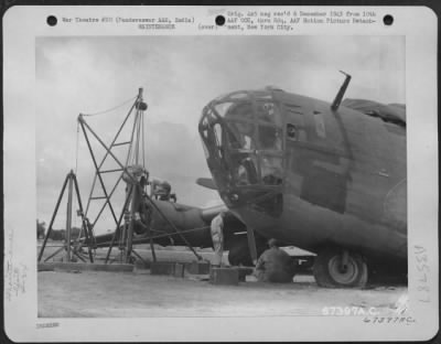 Consolidated > Immediately After This Consolidated B-24 Of The 7Th Bomb Group Crashed At Its Base At Pandaveswar Army Air Base In India, Maintenance Crews Set To Work To Repair The Damage. 1943.