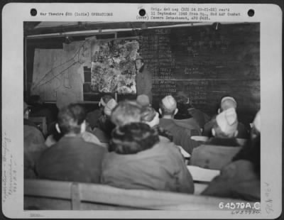 Thumbnail for Consolidated > Lt. Colonel Edmundson, Santa Monica, California, Commanding Officer Of The 468Th Bomb Group, Briefing Pilots And Crew Before Bombing Mission To Mukden, Manchuria.