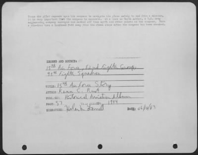 Consolidated > Since the pilot depends upon his compass to navigate his plane safely to and from a mission, it is very important that the compass is accurate. At a base in North Africa, a U.S. Army engineering company surveyed and marked off true north and other