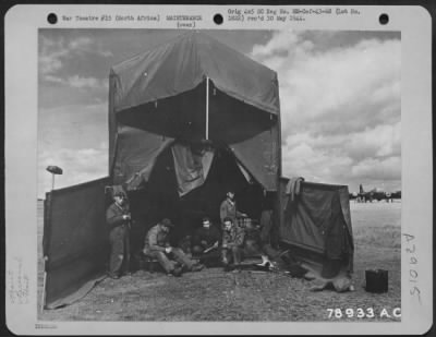 Consolidated > Sgt. Don Meade of Scranton, Pennsylvania, Sgt. Ruby Carey of Wilkes-Barre, Pennsylvania, Cpl. Julius Miller of Brooklyn, New York and Sgt. William Speers of Reading, Pennsylvania, members of the 419th Bomb Squadron, 301st Bomb Group, are shown