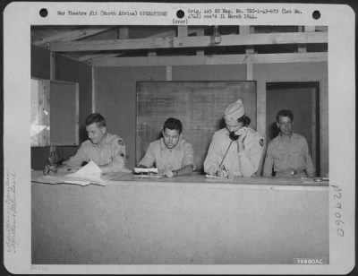 Consolidated > Operations room at Castel Benito Airport near Tripoli, Tripolitania, North Africa. 26 June 1943.