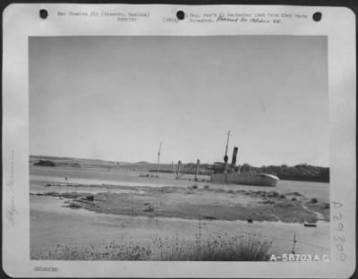 Thumbnail for Consolidated > Sunken ships in Bizerte harbor. TUNISIA. 17 November 1943.