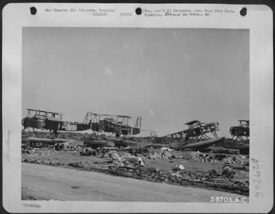 Consolidated > Wrecked seaplanes at La Pachirie Naval Base located at Bizerte, Tunisia. 16 November 1943.