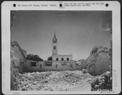 Thumbnail for Consolidated > This church was the only building in several blocks which was not hit by Allied bombers during raids on Sousse, Tunisia. July 1943.