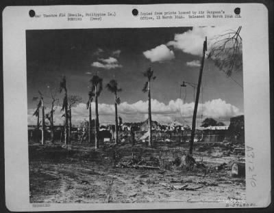 Thumbnail for Consolidated > Bomb damage in Manila, Philippine Islands, Feb. 1945. Looking towards Intramuras from Manila Hotel.