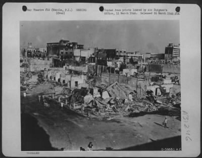 Thumbnail for Consolidated > Bomb damage to the downtown section of Manila, Philippine Islands, Feb. 1945.