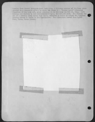 Consolidated > Burning from direct thousand-pound bomb hits, a Japanese cruiser of the Kuma class circles in a desperate effort to evade new blows by a "Bomber Baron" Liberator formation of the 13th AAF, which attacked it in the Sulu Sea Oct 26, 1944. Left burning