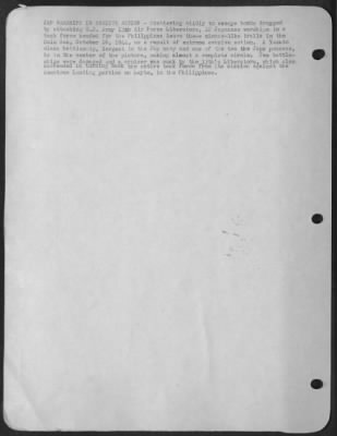 Consolidated > JAP WARSHIPS IN EVASIVE ACTION-Scattering wildly to escape bombs dropped by attacking U.S. Army 13th Air Force Liberators, 12 Japanese warships in a task force headed for the Philippines leave these minnow-like trails in the Sulu Sea