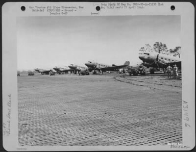 Thumbnail for Consolidated > Douglas C-47s parked on an airstrip at Cape Gloucester, New Britain. 6 February 1944.