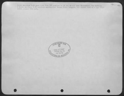 Consolidated > North American B-25 goes down from LST gunfire on 26 Dec 43 off Caps Gloucester, New Britain. A North American B-25 squadron approaching Natamo Point targets, had opened fire on a Jap "Val" which crossed its path.