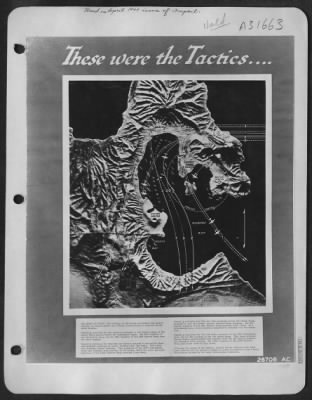 Thumbnail for Consolidated > DEPLOYMENT OF FORCES: The strategy of the attack on November 2nd against shipping in Simpson Harbor and township installations is depicted in the above diagram. Numeral O indicates the two squadrons assigned to neutralize shore anti-aircraft