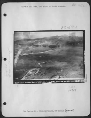 Thumbnail for Consolidated > Low Level Bombing Using Parofrog Bombs Over Vunakanua, Rabaul, New Britain By The 501St Sq. Of The 345 Bg. On 12 Oct. 1943.