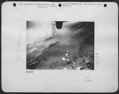 Consolidated > Low Level Bombing Using Parofrog Bombs Over Vunakanua,Rabaul, New Britain.