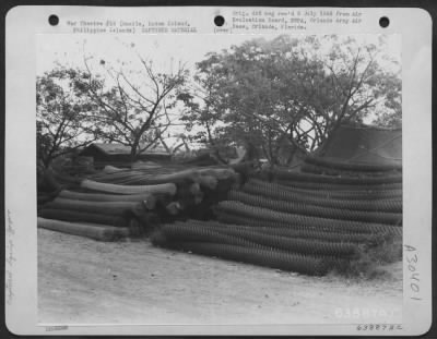 Thumbnail for Consolidated > Jap Steel matting ostensibly for use as matting for airstrip, found at Santo Tomas University in Manila, Luzon Island, Philippine Islands, February 1945.