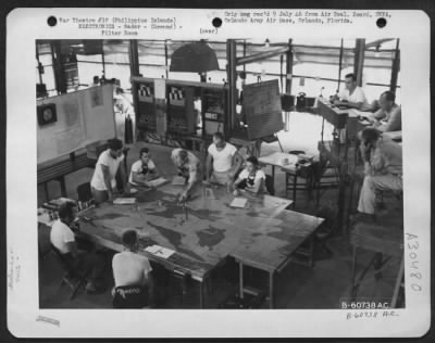 Thumbnail for Consolidated > Radar filter board, 574th SAW Bn., 40th Fighter Communications Center, Leyte, Philippine Islands.