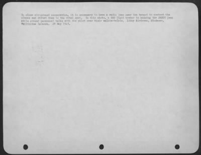 Thumbnail for Consolidated > In close air-ground cooperation, it is necessary to have a radio jeep near the target to contact the planes and direct them to the vital spot. In this photo, a SBD light bomber is buzzing the JASCO jeep while ground personnel talks with the pilot