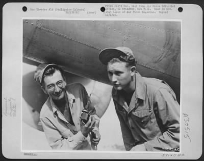 Thumbnail for Consolidated > When a drill combining high torque output at slow speed while utilizing an aircraft's 24-volt current was needed at a 5th Bombardment Group base in the Philippines, S/Sgt. Aimsey Reed, Clarkston, Wash., (left) and Sgt. Charles Mosley, Princeton, Ky.