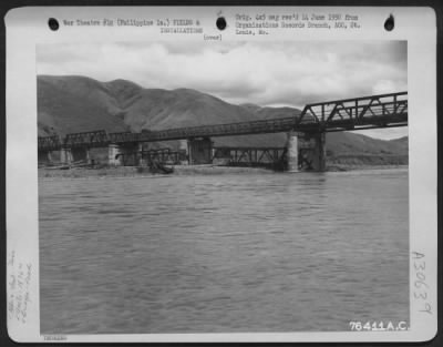 Thumbnail for Consolidated > Bailey bridge over Magat River on Luzon Island, Philippines after completion by the 1876th Eng. Aviation Battalion, 26 June 1945.