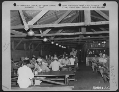 Thumbnail for Consolidated > Mess Hall of Company C, 863rd Engineer Aviation Battalion at Manila, Philippine Islands, 17 April 1945.