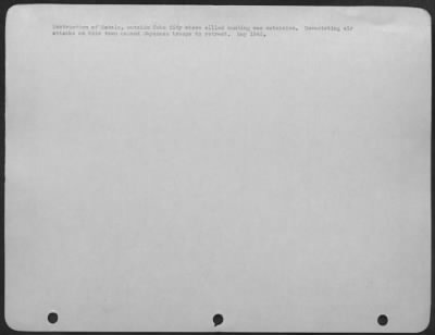 Consolidated > Destruction of Mabalo, outside Cebu City where allied bombing was extensive. Devastating air attacks on this town caused Japanese troops to retreat. May 1945.