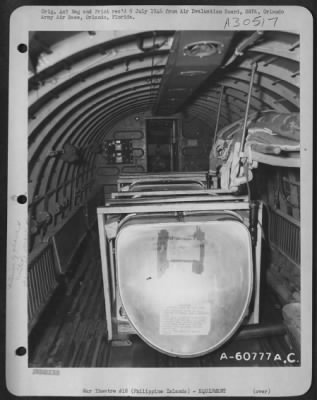 Thumbnail for Consolidated > Interior View Of A Douglas C-47 Spray Plane.  Each Plane Carries Two Tanks With A Capacity Of 400 To 500 Lbs Of Ddt.  Three C-47S Of The 317Th Troop Carrier Group Were Used To Spray Luzon And Parts Of Leyte.  1 July 1945.