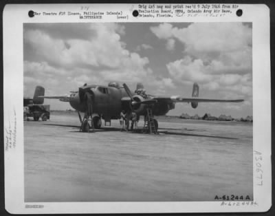 Thumbnail for Consolidated > This North American B-25 'Mitchell', One Of The Work Horses Of The Air Force, Has Been Employed For Low Level Bombing And Strafing Attacks Against The Enemy Shipping And Also In Support Of Our Ground Troops. Luzon, Philippine Islands, August 1945.