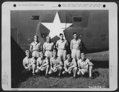 Thumbnail for Consolidated > Lt. Rote And Crew Of The 436Th Bomb Squadron, 7Th Bomb Group Pose Beside Their Plane At An Air Base In Gaya, India.  February 1943.