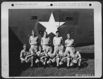 Thumbnail for Consolidated > Lt. Bryan And Crew Of The 436Th Bomb Squadron, 7Th Bomb Group Pose Beside Their Plane At An Air Base In Gaya, India.  February 1943.