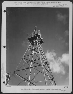 Thumbnail for Consolidated > Airdrome lookout tower of a United States bomber unit in Berteaux, Morocco. 316th Bomber Group.