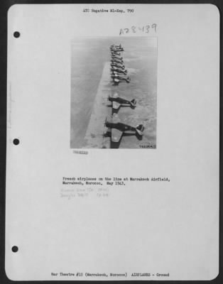 Thumbnail for Consolidated > French airplanes on the line at Marrakech Airfield, Marrakech, Morocco. May 1943.