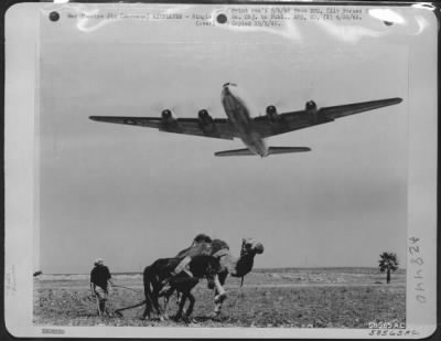 Thumbnail for Consolidated > Morocco - The First "Skyrocket" Takes Off Over An Arab Farm Of French Morocco On The Inaugural 4,800 Mile Run. A Dawn-To-Dawn Flight Will Put The Four Engined Douglas C-54 In Karachi, India, Complete With A Payload Of 10,800 Pounds In Less Than 25 Hours O