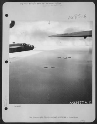 Consolidated > North American B-25 bombers over the Mediterranean, headed for Tripoli, November 1942. North Africa.