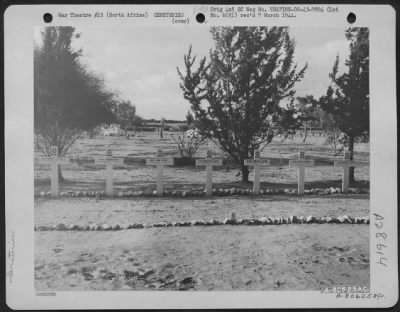 Thumbnail for Consolidated > White crosses mark the graves of American soldiers in a military cemetery somewhere in North Africa. 8 November 1943.