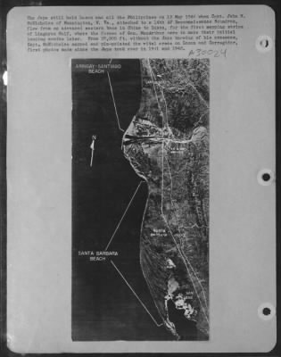 Consolidated > The Japs still held Luzon and all the Philippines on 12 May 1944 when Capt. John M. McNicholas of Mannington, W.Va., attached to a 14th AF Reconnaissance Squadron, flew from an advanced eastern base in China to Luzon, for the first mapping strips of