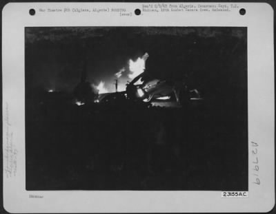 Thumbnail for Consolidated > Algiers, Algeria-Night shot of a Boeing B-17 "Flying Fortress" after the field was bombed. 97th Bomb Group, November 1942.