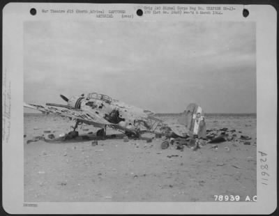 Thumbnail for Consolidated > Wrecked Italian Plane At Tobruk, Libya, North Africa.  17 February 1943.  [Breda 65]